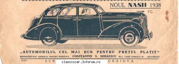 nash lafayette 1937 sau nash ambassador 1937 anunt nash 1938 din ziarele timpului