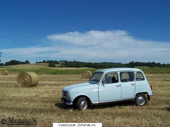 renault 1969 quatrelle acuma este alba, dar original era albastru deschis "bleu 456" s-o Admin