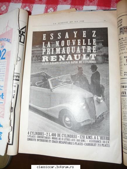 reclame automobile 1936-1938 gasit cateva prin revistele mele science vie din 1936-1938