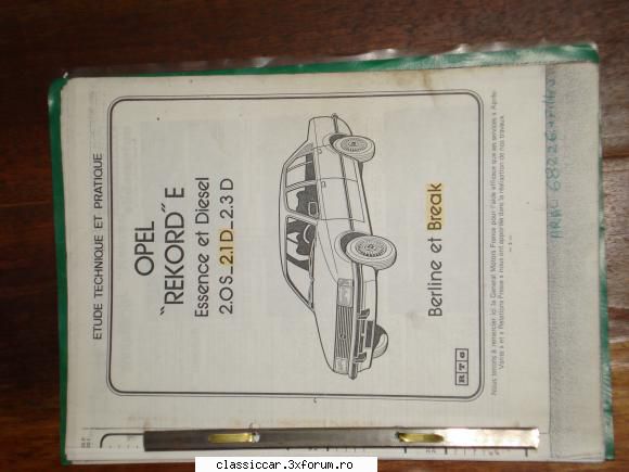 manuale auto suport hartie manual reparatii opel record (2,0s 2,1d 2,3d) copie xerox colectia rta