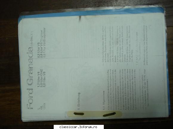 manuale auto suport hartie manual reparatii ford granada (pana anul 1977) copie xerox limba germana