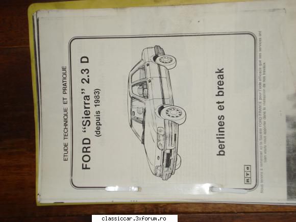manuale auto suport hartie manual reparatii ford sierra 2,3 colectia rta copie xerox pag. lei