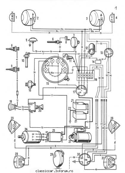 porsche 218 1954-1960 pentru cei interesati schema electrica