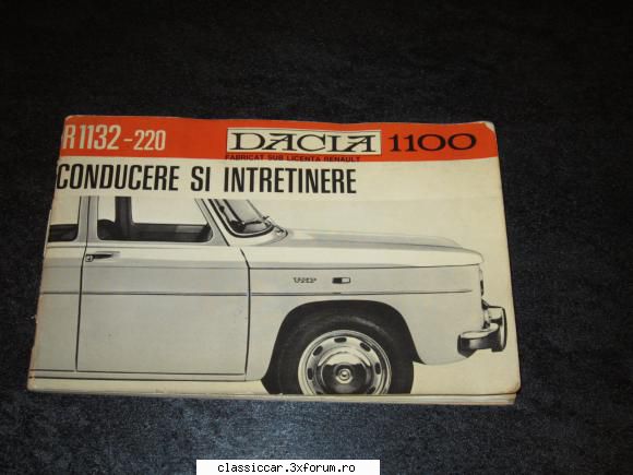 dacia 1100/1969 din cluj cartea tehnica