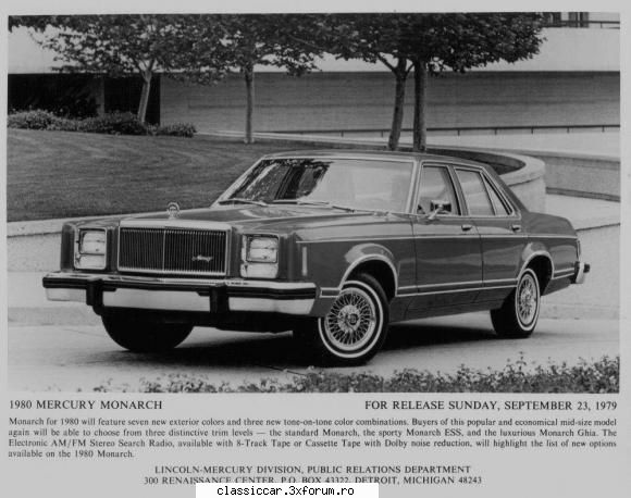 1979 mercury monarch modelul 1980 inceput fie fabricat din septembrie 1979 (exact exemplarul meu)