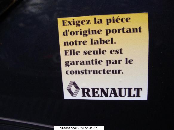 renault turbo-dx 1990 ultimul autocolant care necesitat refacerea intrucat este supus degradarii