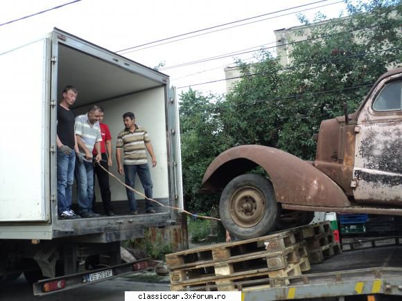 chevrolet master deluxe 1938 urcat-o inapoi prin forta bratelor i-am bagat niste paleti sub roti