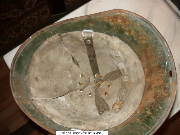 casca militara veche ww2 poza3 interiorul