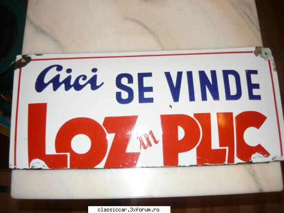 binoclu militar german loz plic placa -reclama comunista din tabla emailata ,,aici gaseste loz