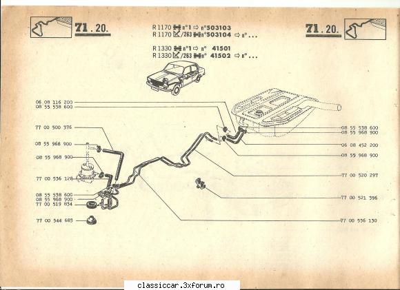 dacia 1300 -1976 cv2adi scris:alt unde provine umerasul sta srm ???     fixeaza toba