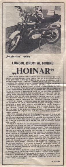 hai hoinaru' doilea din numarul din iunie 1985,cand hoinarul inca aparuse intrucat i-a fost refuzata