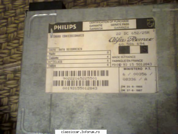 donez casetofon philips pentru alfa romeo poza