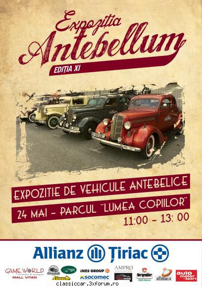 antebellum mai duminica mai intervalul retromobil club romania invita parcul copiilor (intrarea