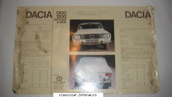 poster dacia 1300/dacia break verso