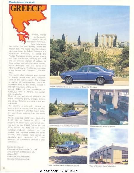 automobile construite grecia mazda acest model ansamblat atena 1973 Corespondent extern