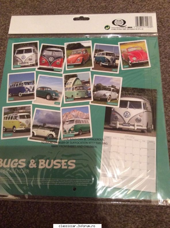 calendare aircooled seria bugs and buses 2016 spatele