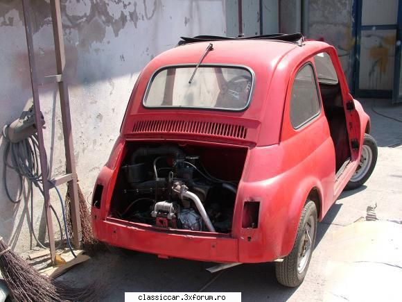 fiat 500 masinuta luato din bucuresti, restaurez sotia mea zile. vara lui 2007. fost iad, dar