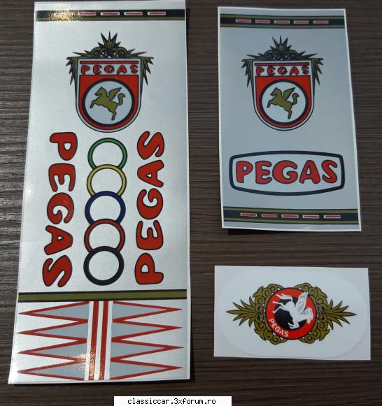 pegas vand set pegas, noi, refacute dupa cele printate autocolant pvc argintiu apoi laminate, astfel