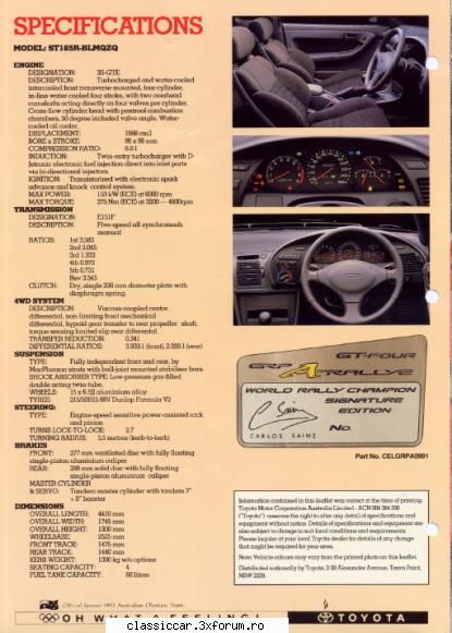 toyota celica model semnat carlos sainz date tehnice Corespondent extern