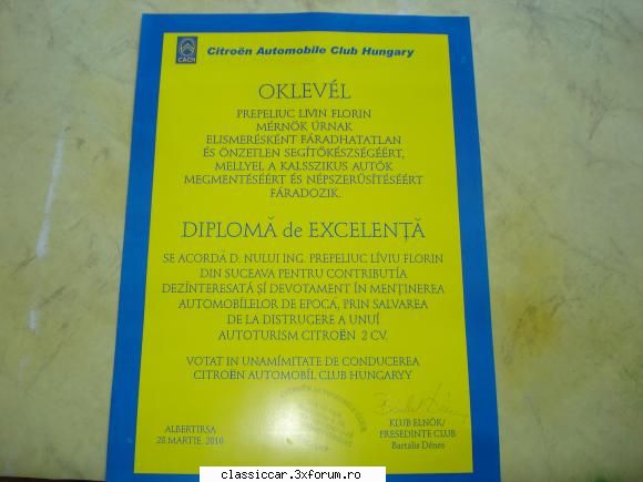 multumiri diploma excelent votat conducerea clubului citroen care azi expediem suceava