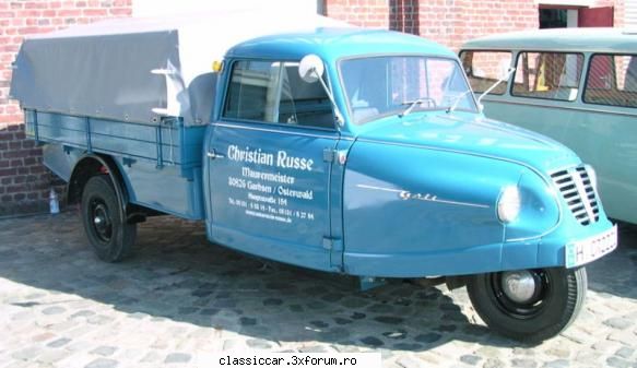 dreirad da, este camioneta goliath dreirad... existau mai multe modele dar s-ar putea fie vorba dkw Admin