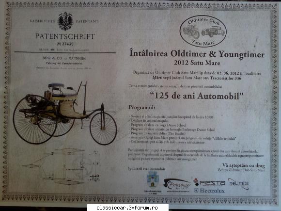 Intilnire de oldtimer Satu Mare - Afisul evenimentului - Arhiva evenimente 2012