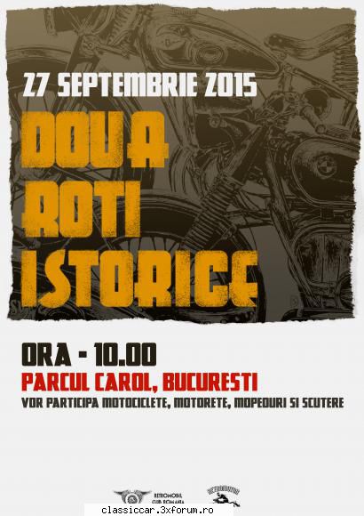 2 roti istorice - Sectia moto "RETROMOTOR" din cadrul Retromobil - Arhiva evenimente 2015