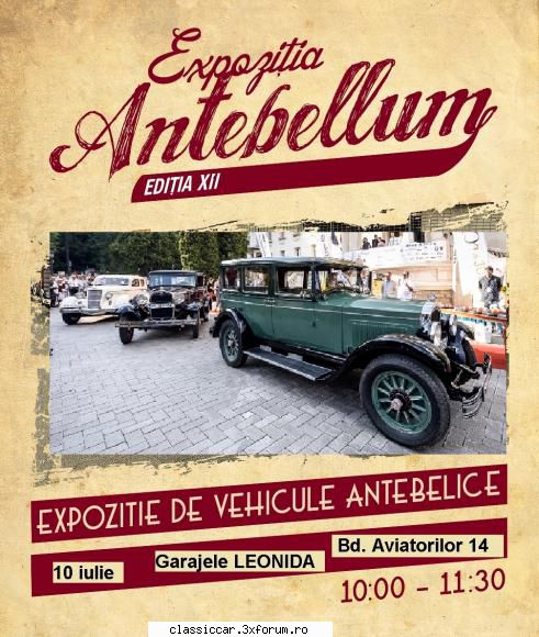 ANTEBELLUM - 10 iulie - Duminica 10 iulie ( ) Retromobil Club Romania - Arhiva evenimente 2016