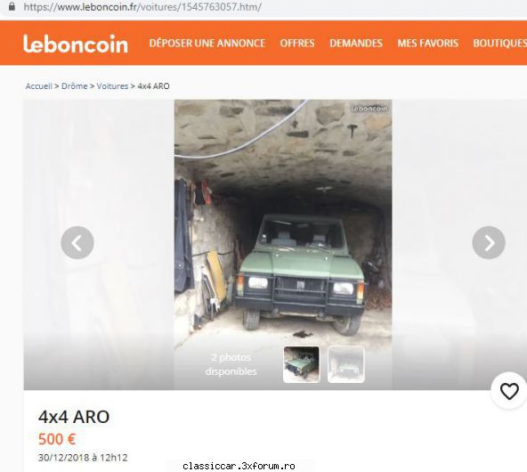 Anunturi internationale de pe net - Aro 1983 la 500 euro in FR - Anunturi vazute pe net
