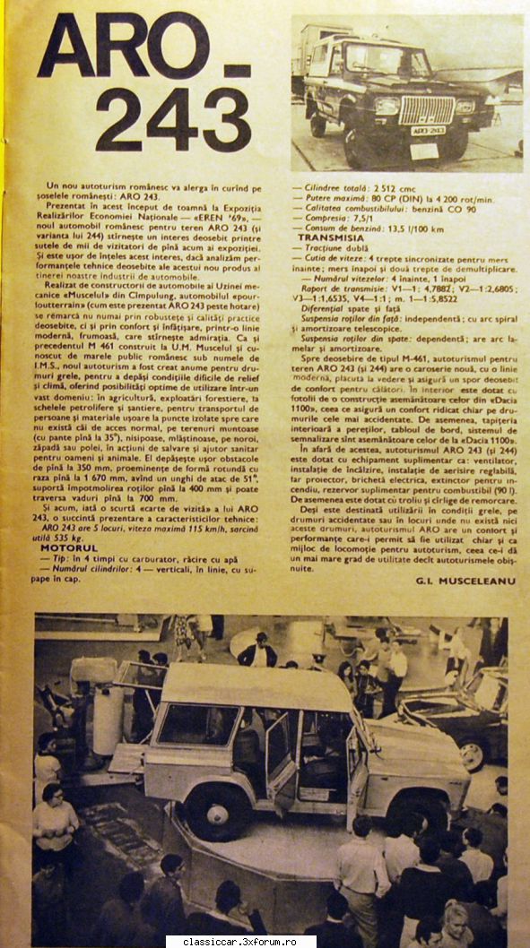 Aro 24 - Cronologie si evolutie - La EREN 69 au fost prezentate Aro 243 (nu Aro - File de istorie