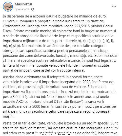 Atac asupra existentei vehiculelor istorice - Dupa cum ati aflat probabil, in - Stiri si vesti importante