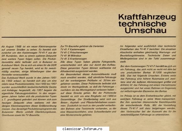 Autoutilitarele TV - Este corect! Importul �n DDR a �nceput �n luna - File de istorie