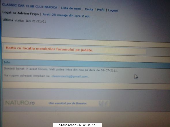 Banare pe forum pana in 2111!!! - Am ''intrat'' și eu �n ''club'' - Probleme functionare forum