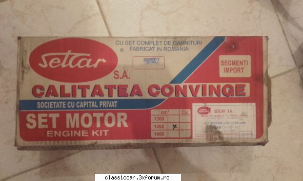 Bazar cu de toate - Set motor 1.6,etansare pe cauciuc.Nou fabricat la - Vanzari  piese si accesorii