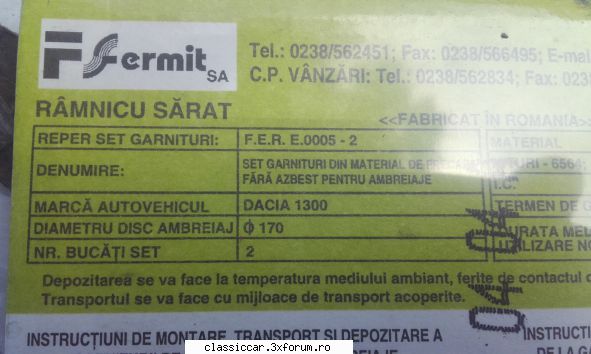 Bazar cu de toate - Am raspuns in privat! Adaug: Ferodou ambreiaj - Vanzari  piese si accesorii