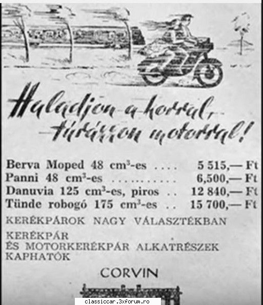 Berva Moped - 1960 - Preturile din 1958 - Reconditionari si Restaurari