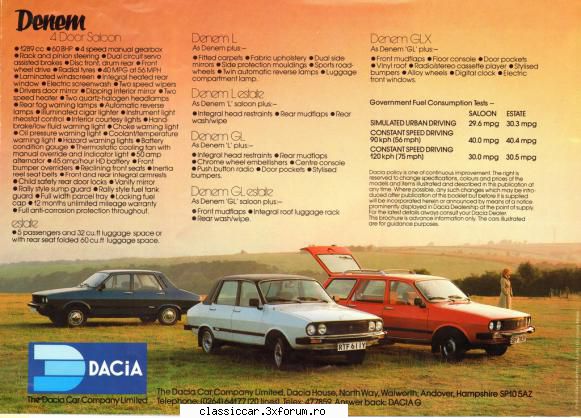 Brosura Dacia Denem - oldtimercraiova - File de istorie