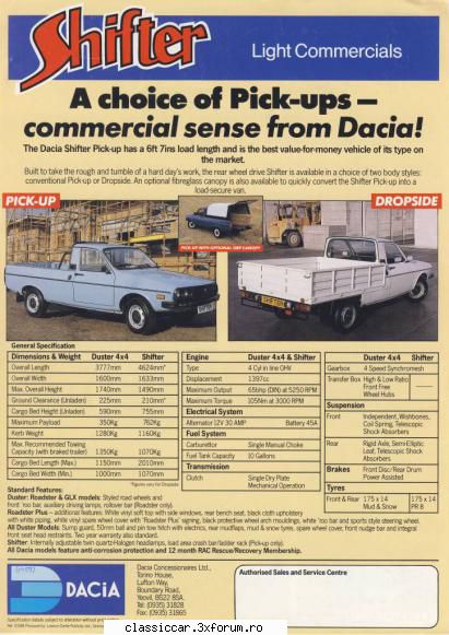Brosura Dacia Shifter / Duster - oldtimercraiova - File de istorie