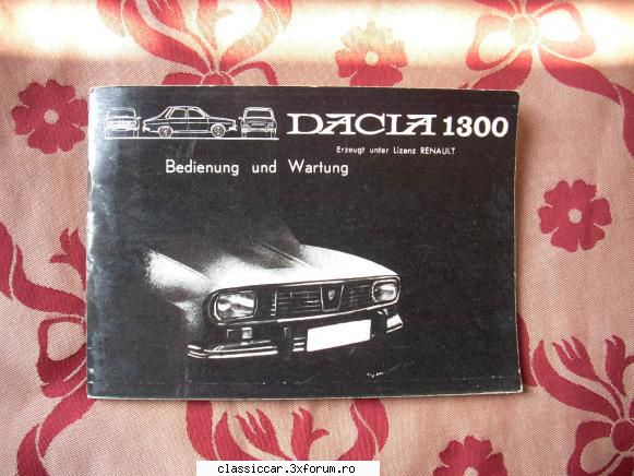Brosura carte service DACIA 1300 - export Germania - marcu1 - Vanzari- cumparari carti si reviste auto