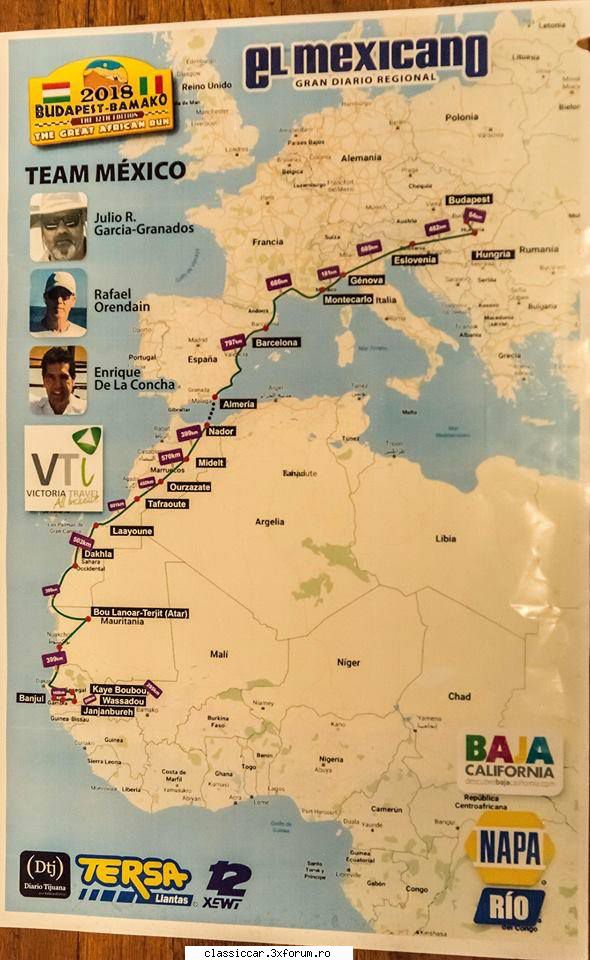 Budapest Bamako 2018 - Harta cu traseul - Arhiva evenimente 2018