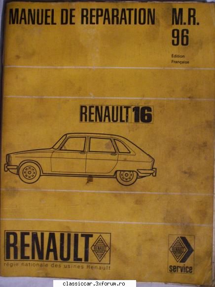 Carti - Manual de reparatii pt Renault 16 modelul R1150 - Classicopedia