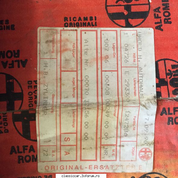 Cilindru frana NOS Alfa Romeo - mirel vicaru - Vanzari  piese si accesorii