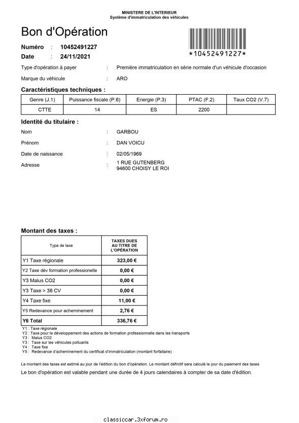 Cum este �n Franța : Libert� �galit� Fraternit� - Taxa modica? 337 de euro - Stiri si vesti importante
