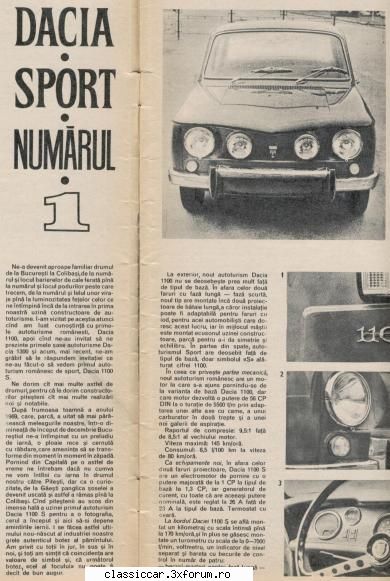 Dacia 1100 (S) - 1971 - Ceva date despre Dacia 1100 S din presa vremii - Reconditionari si Restaurari