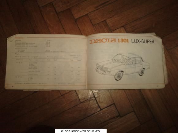 Dacia 1300 - Conducere si Intretinere - Am reusit si eu sa scap o carte "Conducere si - Fise tehnice