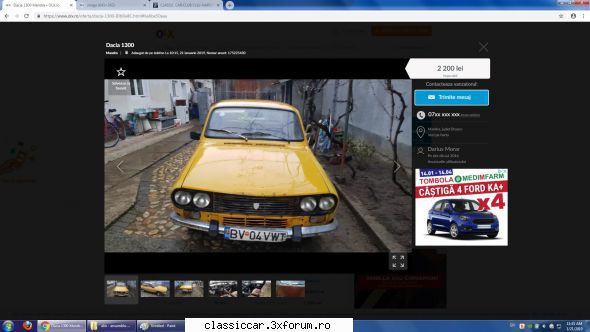 Dacia 1300 model tranzitie/hibrid - Abia azi am văzut raspunsul..., ei - Cumparari auto-moto clasice