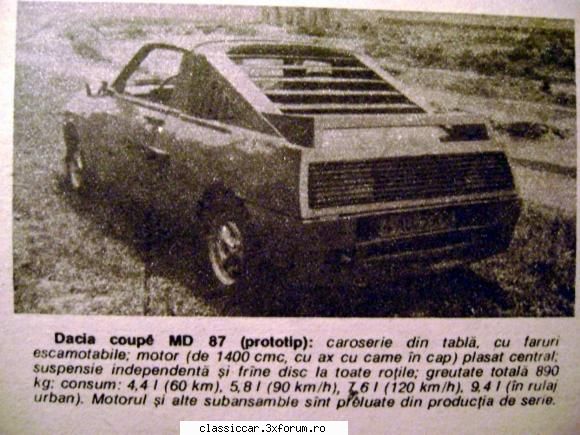 Dacia 1410 Sport - Prototip cu motor centreal Dacia Sport MD 87 - Prezentare masini