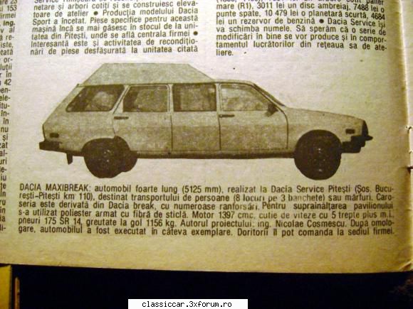 Dacia Maxi break - Iar in revista Autoturism nr 4/1993 la pagina 4 - File de istorie