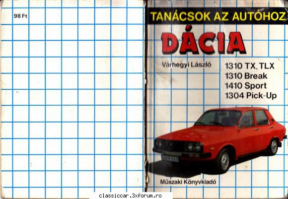 Dacia konyvek - Egyik fedolapja - Hungarian corner
