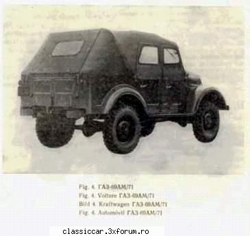 Date tehnice GAZ 69 - Si dupa 1968, geamuri mai mari - Fise tehnice